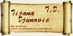 Tijana Đunović vizit kartica